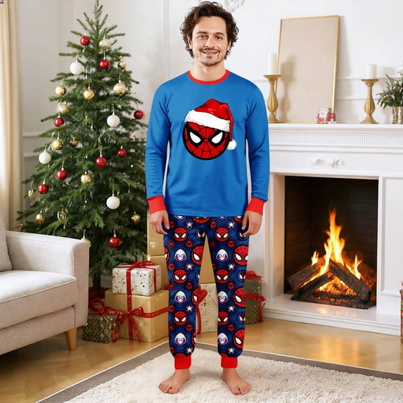 Spide Superhero Matching Christmas Pajamas Long Sleeve Family Loungewear PJs