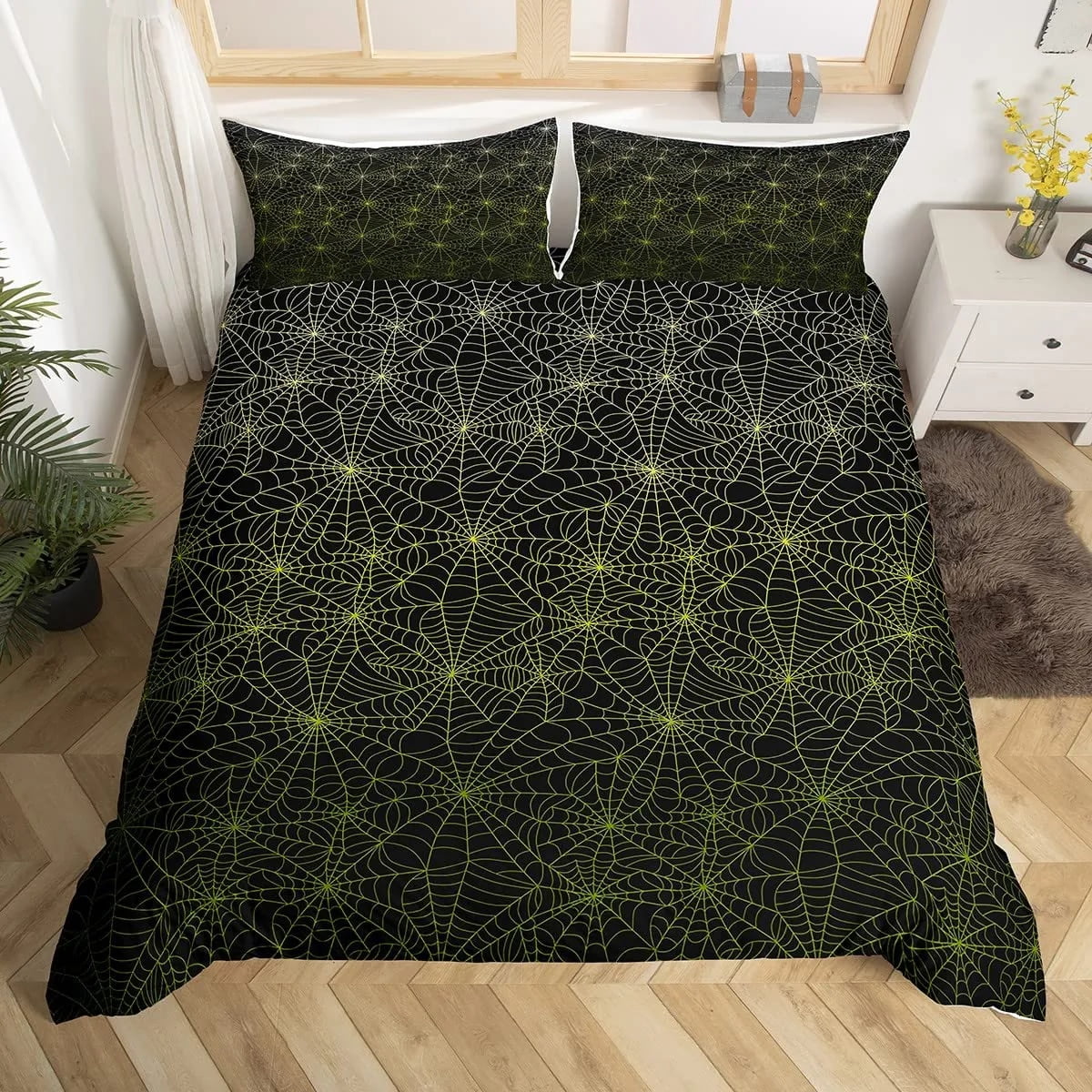 Spider  Duvet Cover Set Halloween Spider Bedding Sets Boys Black