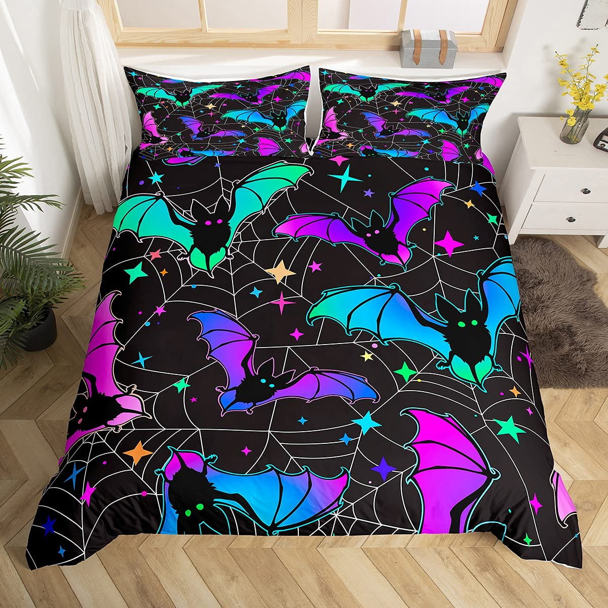 Spider  Duvet Cover Set Halloween Spider Bedding Sets Boys Black