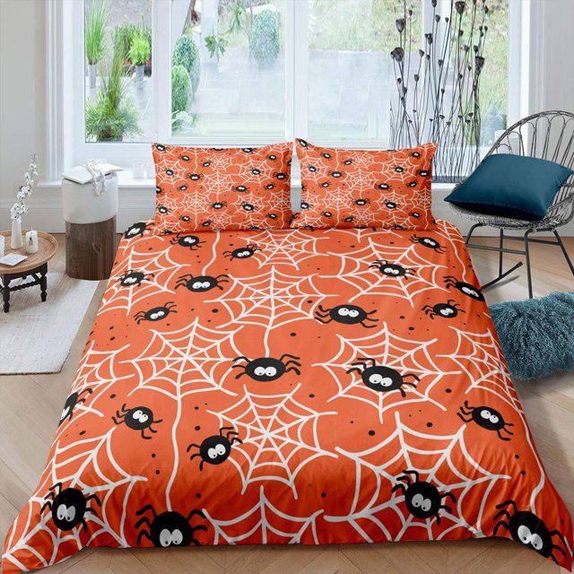 Spider  Duvet Cover Set Halloween Spider Bedding Sets Boys Black