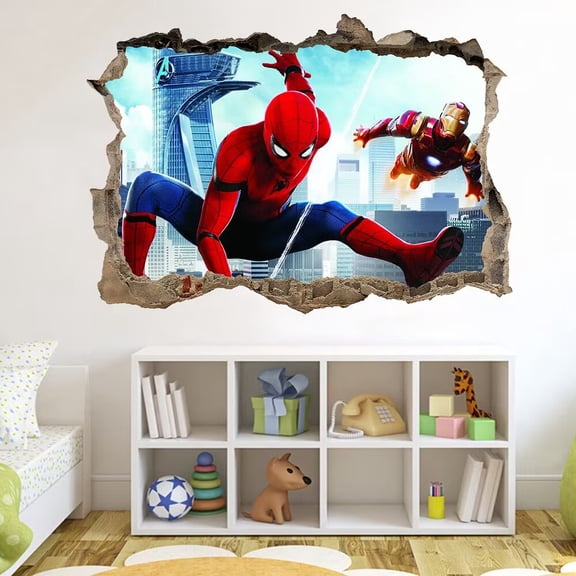 Spider 3D Boys Kids Wall Decal - Vinyl Removable - Wall Decals for Bedroom - Spider Sticker Decor Art