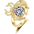 thumbnail image 1 of Spider Adjustable Rotating Fidget Ring Men for Anxiety Relief Sterling Silver Plated Cubic Zirconia Open Band Spinner Rings Trendy Stackable Stress Relief Halloween Party Jewelry for Women, 1 of 11