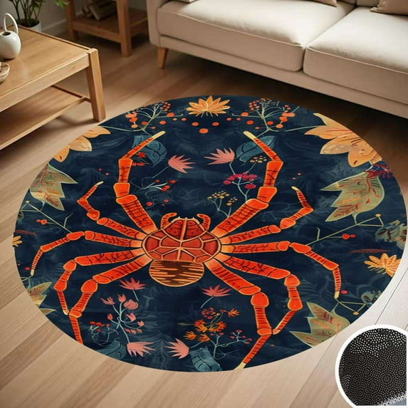 Spider And Spiderweb Round Carpet Living Room Bedroom Home Decoration Coffee Table Mat Lounge Rug Chair Mats