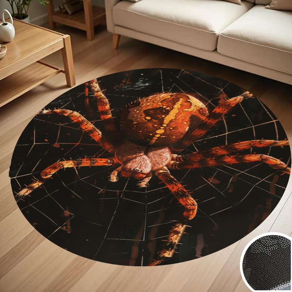 Spider And Spiderweb Round Carpet Living Room Bedroom Home Decoration ...