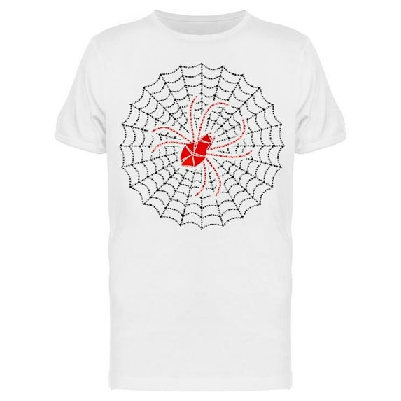 Spider And Web Dotted Pattern T-Shirt Men -Image by Shutterstock, Male Medium