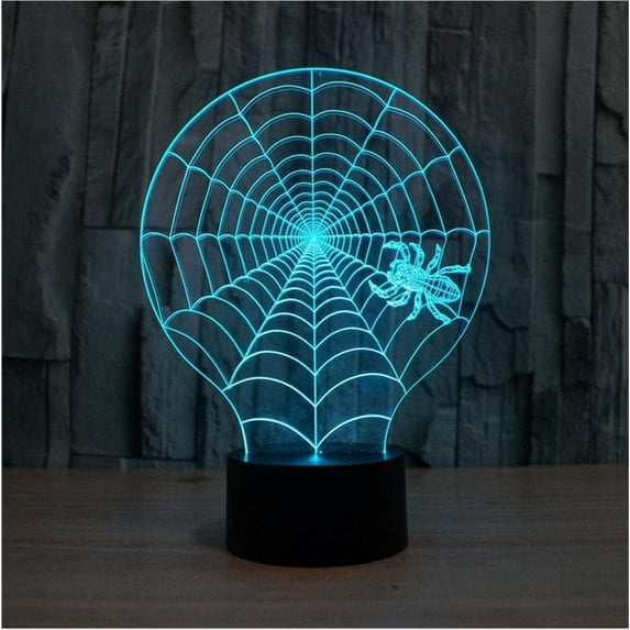 Spider Animal Toys 3D Illusion Night Light Smart Touch Lamp, Creative RGB Led, Christmas Birthday Decorations Gifts for Boys and Girls, Party Decor, 16 Colors
