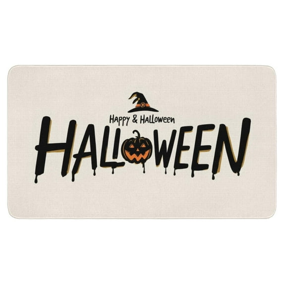 Spider Bat Doormat,Durable Absorbent Happy Halloween Floor Entryway Rug 17x30 Inch Throw Rug for Bedroom Living Room