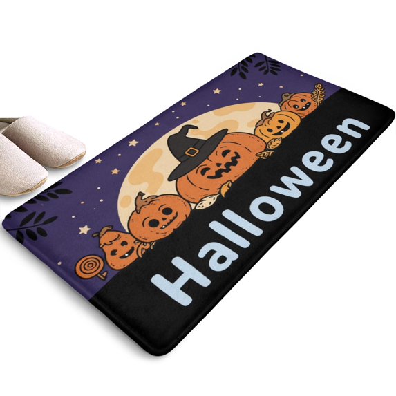 Spider Bat Front Door Mat,Home Decor Happy Halloween Low-Profile Door Mat 17x31.5 Inch Throw Rug for Room Winter Laundry