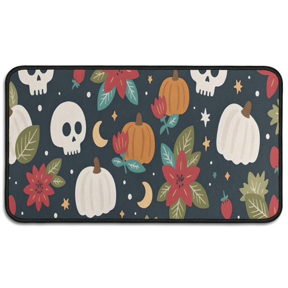 Spider Bat No Slip Door Mat - Innovative Design 30x17 Inch Happy Halloween Nonskid Welcome Mat Layered Door Mats for Entryway Porch Entryway Kitchen