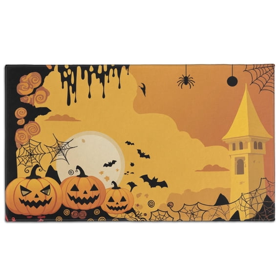 Spider Bat Non-Slip Door Mat - Innovative Design x Inch Happy Halloween Pumpkin Nonskid Throw Rugs Switch Rug for Entryway Porch Entryway Home