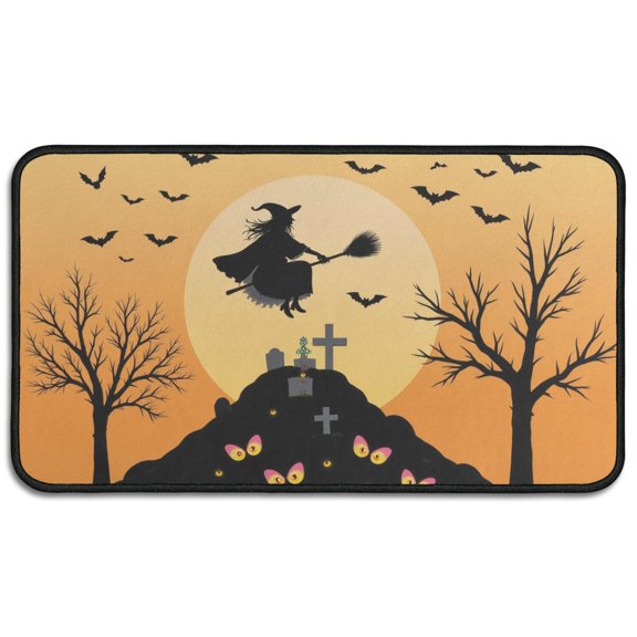 Spider Bat Non Slip Doormat 30x17 Inch Happy Halloween Pumpkin Ghost Protection Door Mats Switch Rug for Entryway Porch Entryway Home