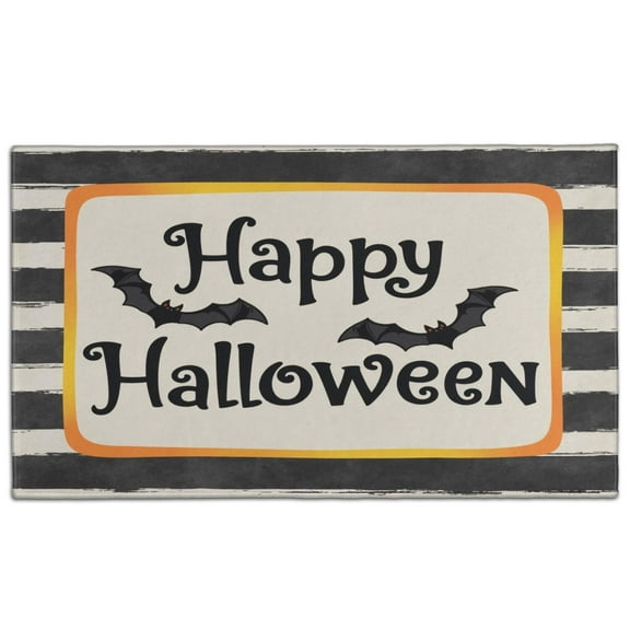 Spider Bat Non Slip Doormat x Inch Happy Halloween Absorbing Throw Rugs Layered Door Mats for Entryway Porch Entryway Kitchen