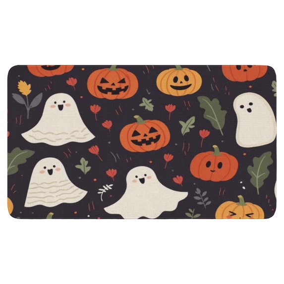 Spider Bat Welcome Doormat,Non-Slip Doormat Halloween Floor Entryway Rug 17x30 Inch Floor Mats for Winter Holiday Home Kitchen
