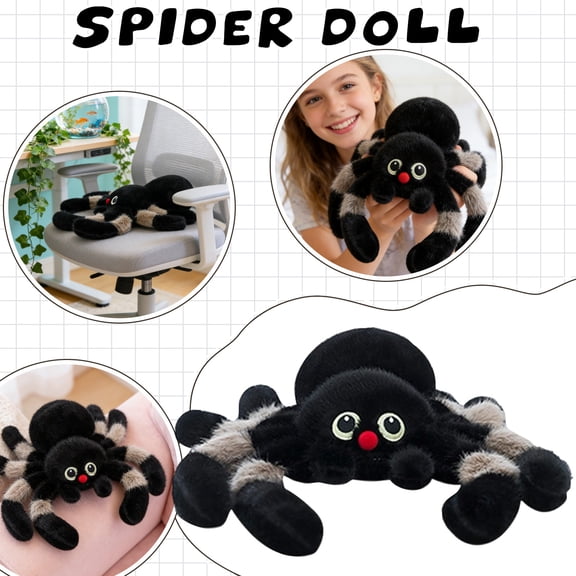 Spider Bedtime Stuffed Animals Toys for Kids Soft Fluffy Plushies Cute Lifelike Animal Doll Plushie Toys Comfort Birthday Easter Gifts Friends