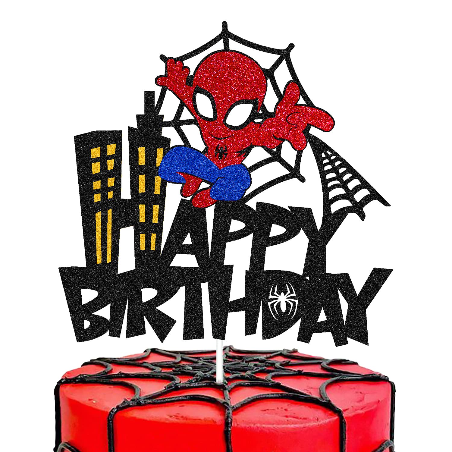 black spiderman birthday cake