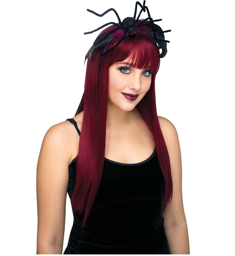 Mini Witch Hat on Headband Diamante Spider Jewel