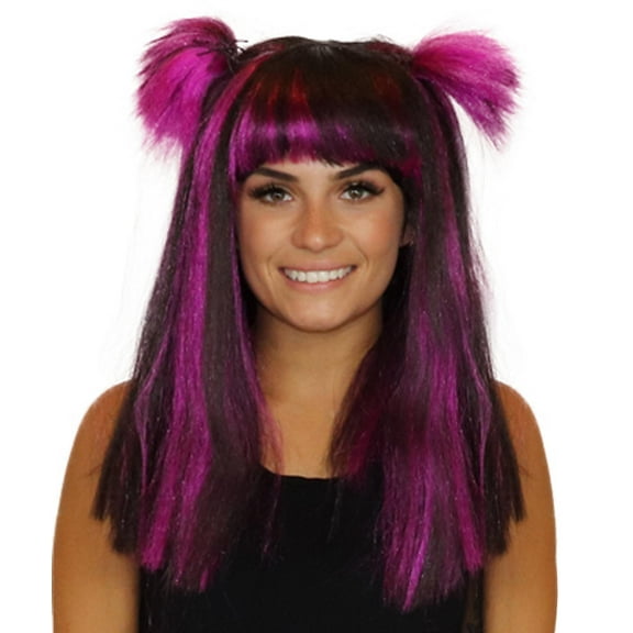 HPO Costume Wigs Black and Purple Adult Costume Wig with Adjustable