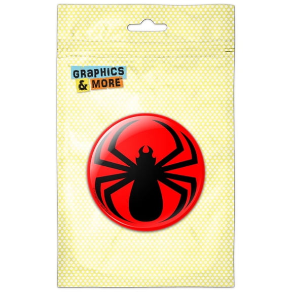Spider Black on Red Pinback Button Pin Badge