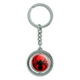 thumbnail image 1 of Spider Black on Red Spinning Circle Metal Keychain, 1 of 1