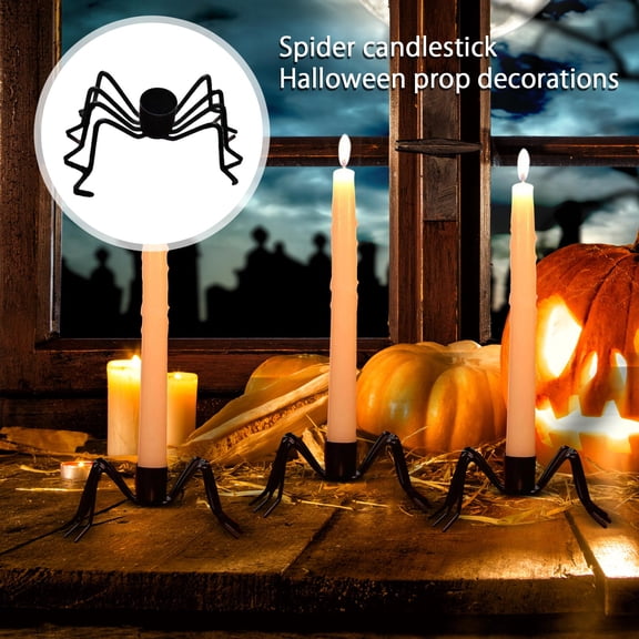 Spider Candle Holder Halloween Table Decor Metal Tealight Stand Spider Shaped Centerpiece Decorative Candle Support