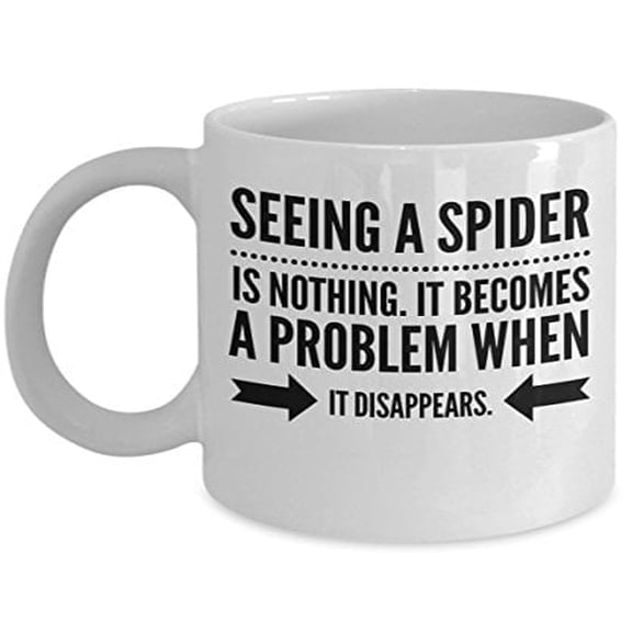 Spider 11 oz Coffee Mug - Fun Arachnid Gift White Ceramic
