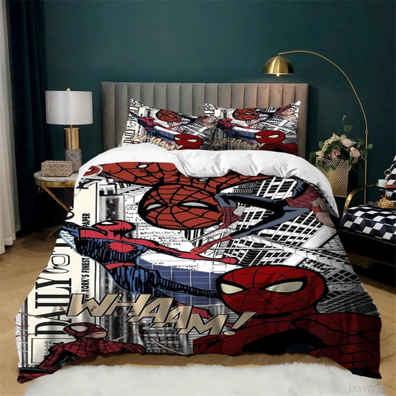 Spider Cool Man Duvet Cover Bedding Set 3pcs Lightweight Quilt Cover All Season Soft Breathable Duvet Cover with Pillowsham