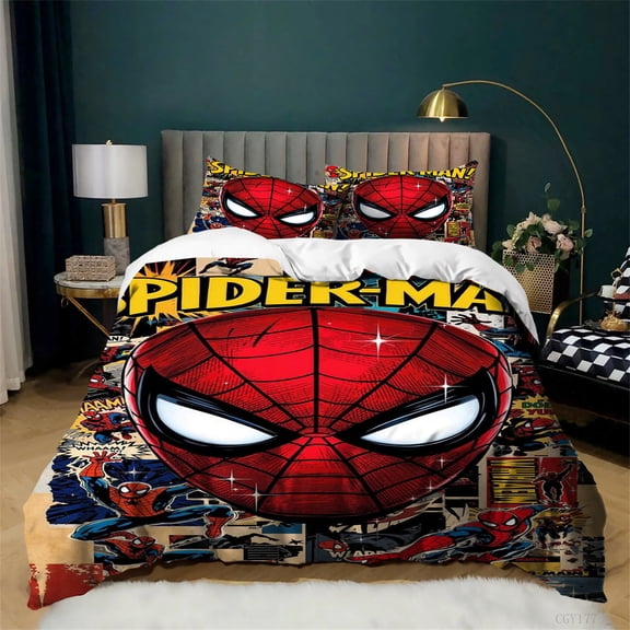 Spider Cool Man Duvet Cover Set 3pcs Bedding Duvet Cover Set for All Season Soft Breathable Quilt Cover with Pillowcase