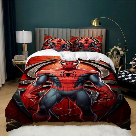 Spider Cool Man Duvet Cover Set All Season Lightweight Quilt Cover 3 Pieces Ultra Soft Bedding Duvet Cover with Zipper Closure
