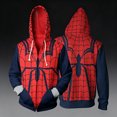 thumbnail image 1 of Spider Cosplay Hoodie Superhero Costume Jacket Full Zip Sweatshirt Web Print Streetwear for Halloween Theme Events, 1 of 8