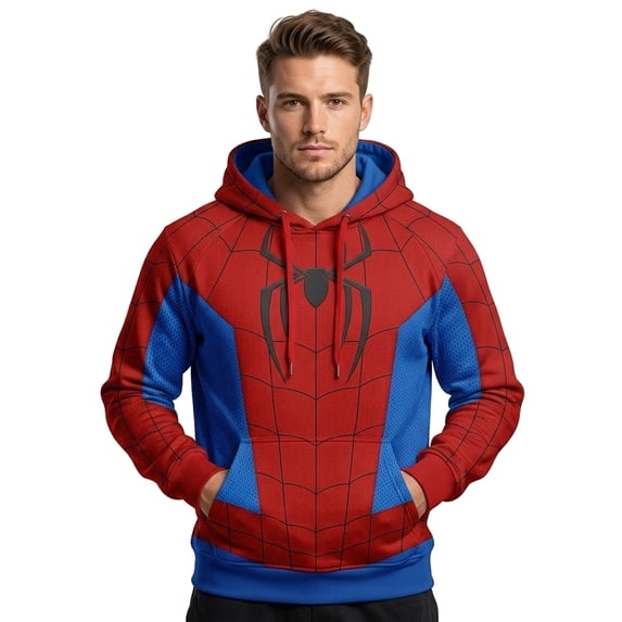 Spider Cosplay Hoodie Superhero Costume Web Print Streetwear Full Zip Sweatshirt Jacket for Parties