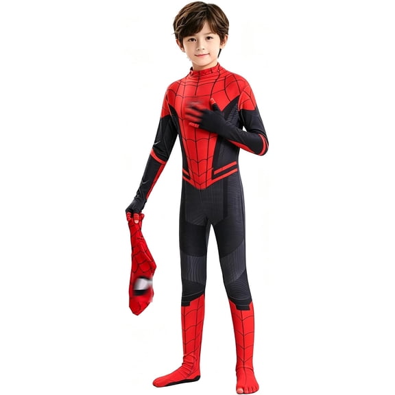 Spider Costume Full Body Jumpsuit with Mask, 3D Print Superhero Zentai Bodysuit Outfit for Halloween Cosplay Masquerade Party Carnival