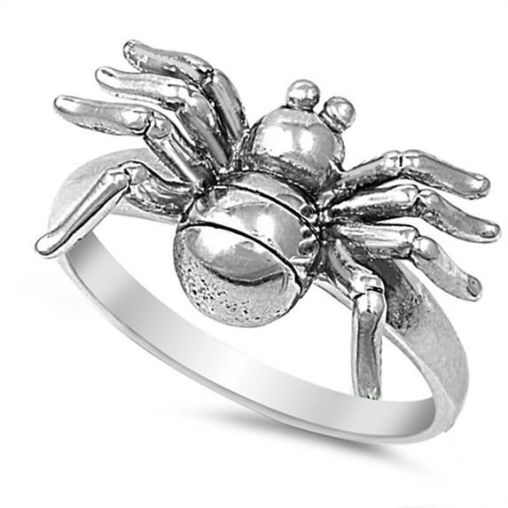 Spider Creepy Animal Large Halloween Ring .925 Sterling Silver Band Jewelry Female Male Size 10