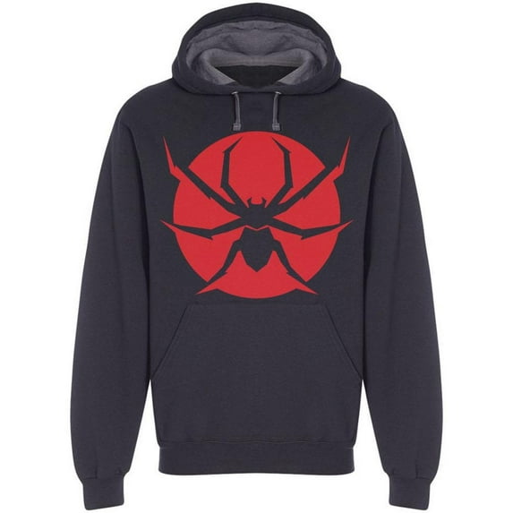 Spider Design Encircled In Red Hoodie Men -Image by Shutterstock, Male 3X-Large