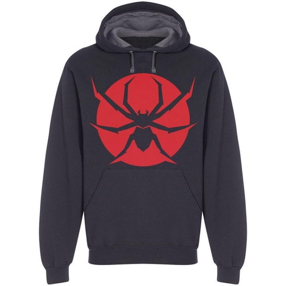 Spider Design Encircled In Red Hoodie Men -Image by Shutterstock, Male x-Large