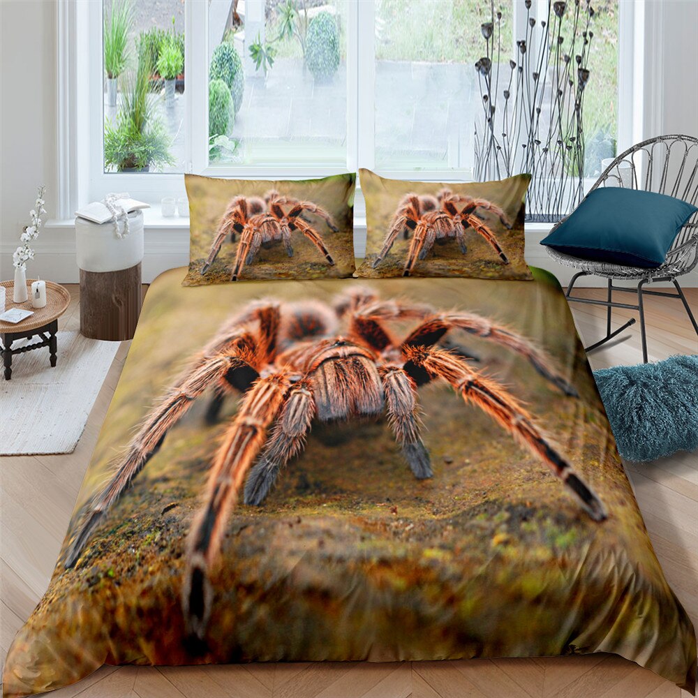 Spider Duvet Cover Set Tarantula 3D Print Bedding Set Queen King Size Fashion Design Insect