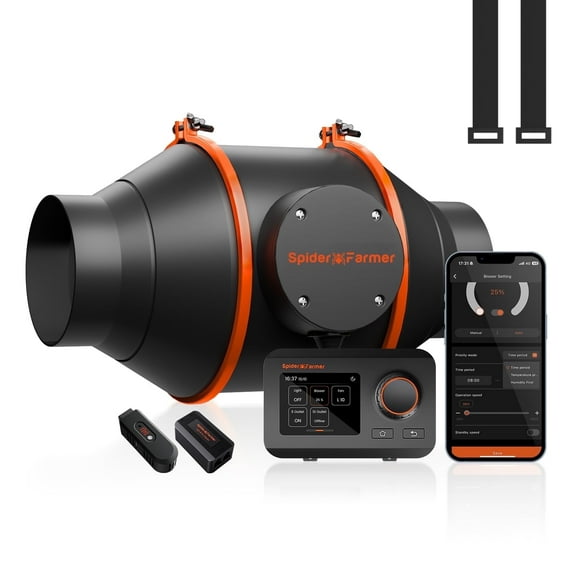 2025 Spider Farmer 4" Inline Fan HVAC Exhaust Blower with GGS Controller Kits for Grow Tent