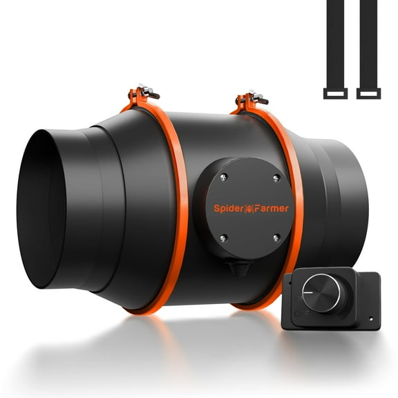 2025 Spider Farmer 6" Inline Fan Duct Booster HVAC Ventilation with Speed Controller with RJ12 Port for Grow Tent