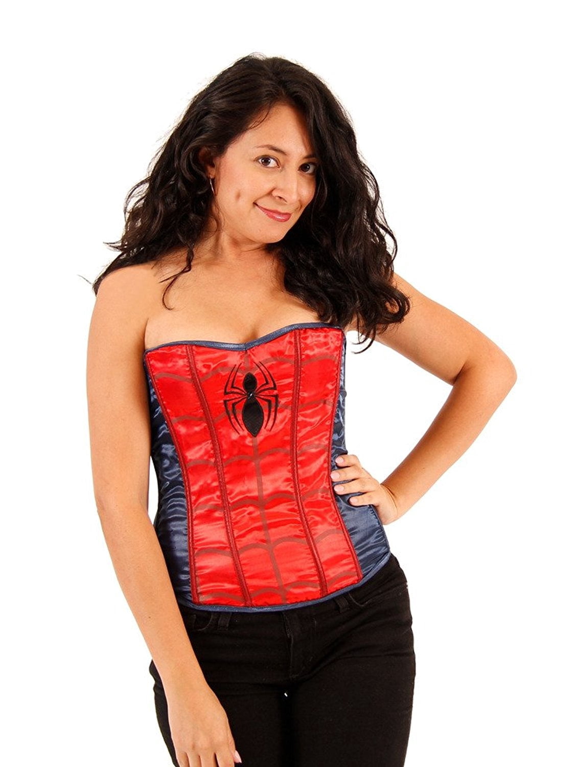Amscan Spider Girl Girls Dressy Halloween Cosplay Black Corset, 1-Pack