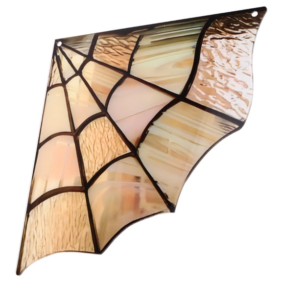 Spider Glass Room Decoration Spiderweb Door Topperwall Decor Corner Sign Spider Webs Stained Glass Window Frame Home