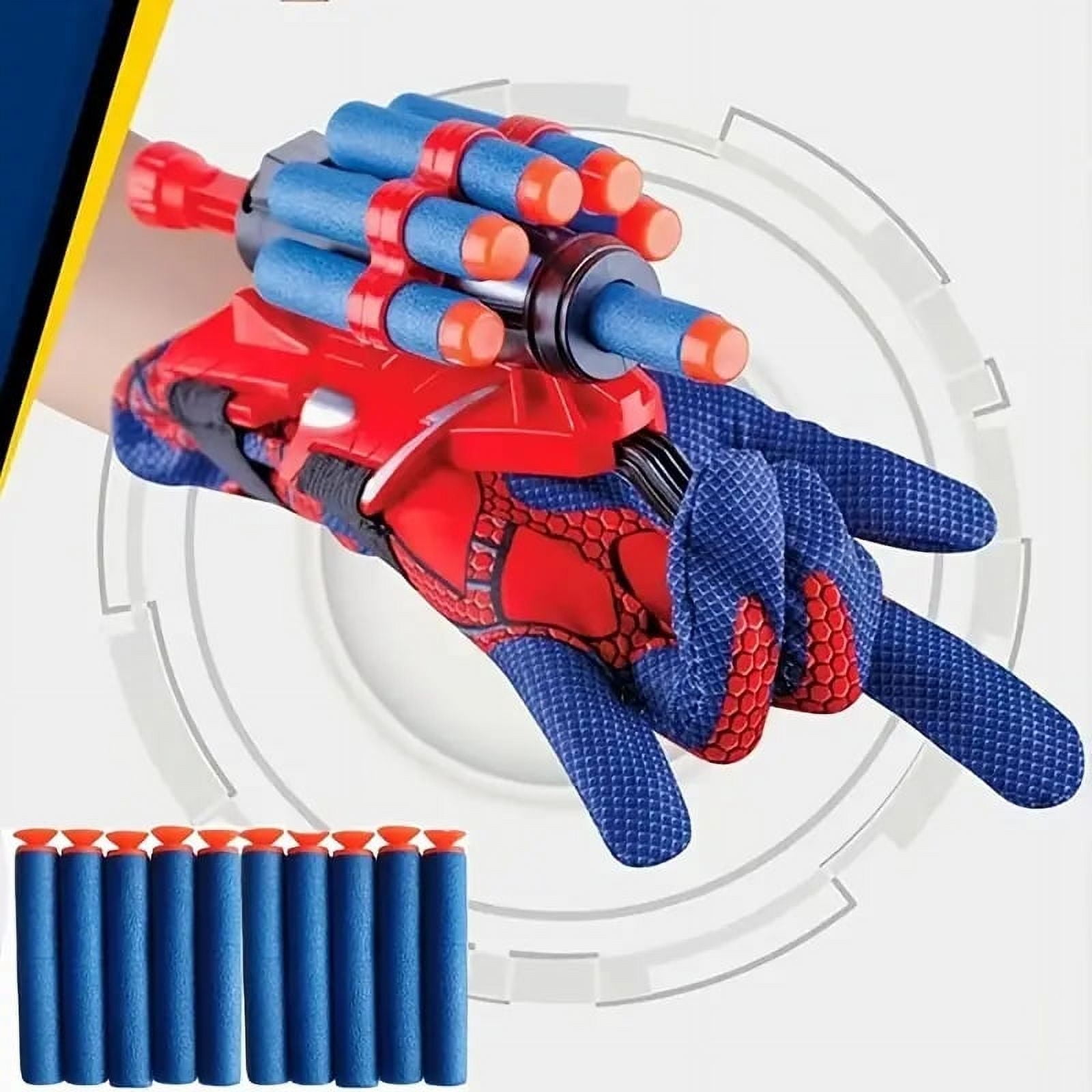 Spider Gloves Man Web Shooter Toy For Kids (15 Darts) Spider Kids Plastic Cosplay Launcher Glove Hero Movie Launcher With Wrist Toy Set Funny Decorate Children Funny Educational Toys Wrist Launcher