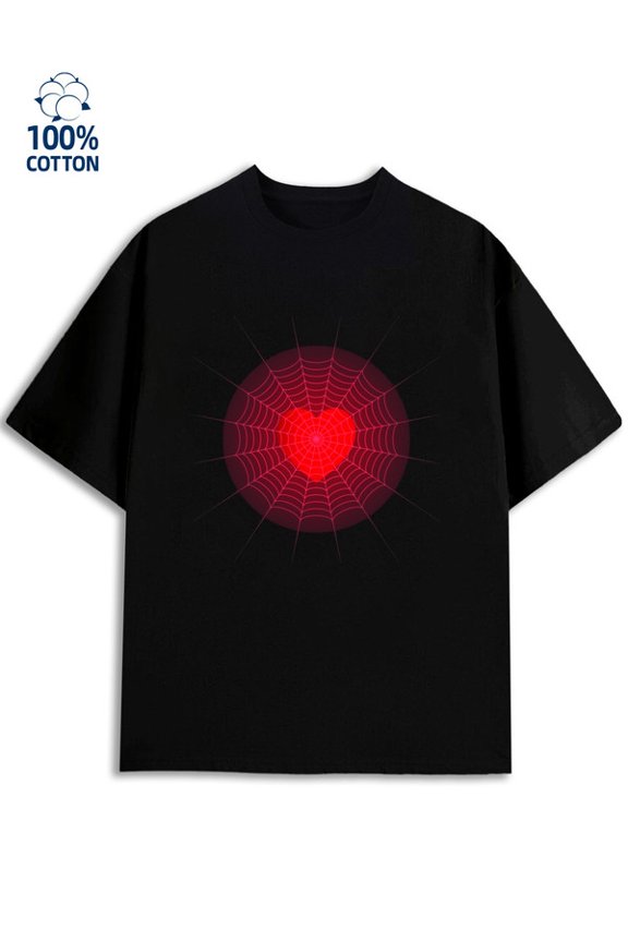 Spider Heart Tee Mens lovers black All-season fitness top, stylish and sporty look, durable activewear Christmas gift Original Unisex Shirt Printed tshirts