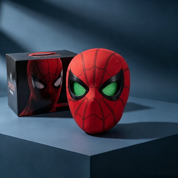 Spider Hero Electric Mask Winking Movable Eyes Color Changing Helmet Color Box Packaging Superhero Cosplay Prop Festival Present