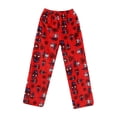 thumbnail image 1 of Spider Hero Halloween Pants Women's Fleece Pajama Pants Warm Winter Flannel Lounge Bottoms Cartoon Spider Hero Graphic Sleepwear Cozy Soft Thermal PJ Trousers with Pockets Relaxed Fit, Wine, L, 1 of 9