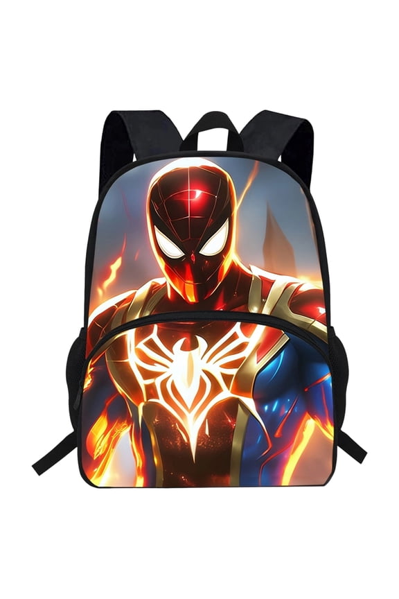 Spider Hero Pattern Print Backpack with Web Design for Teens Large Capacity Student Schoolbag with Water Resistant Fabric and Storage Compartments #29