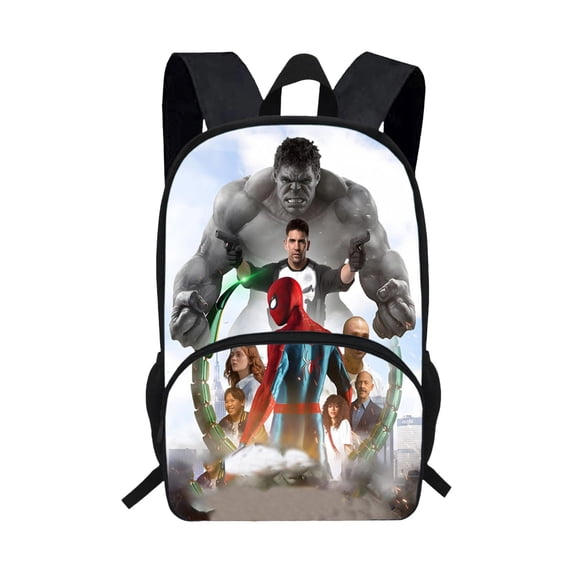 Spider Hero Pattern Print Backpack with Web Design for Teens Large Capacity Student Schoolbag with Water Resistant Fabric and Storage Compartments #63