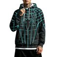 thumbnail image 1 of Spider Hero Pullover Hoodie, Distressed Graphic Printed Drawstring Kangaroo Pocket Sweatshirt for Men Halloween Cosplay, 1 of 5