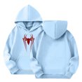 thumbnail image 1 of Spider Hero Pullover Hoodie, Front Spider Emblem Printed Long Sleeve Kangaroo Pocket Sweatshirt for Boys Girls Halloween, 1 of 2