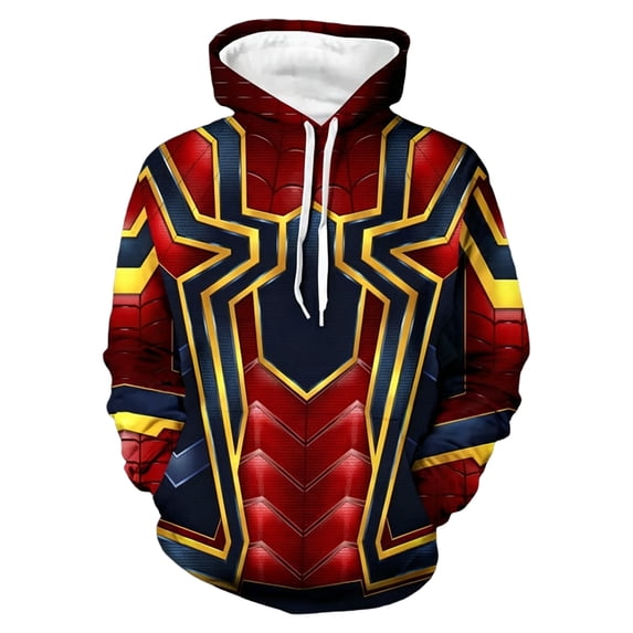 Spider Hero Sweatshirt, Comic Graphic Pullover Hoodie Streetwear Pocket Fashion for Men Women Daily Wear
