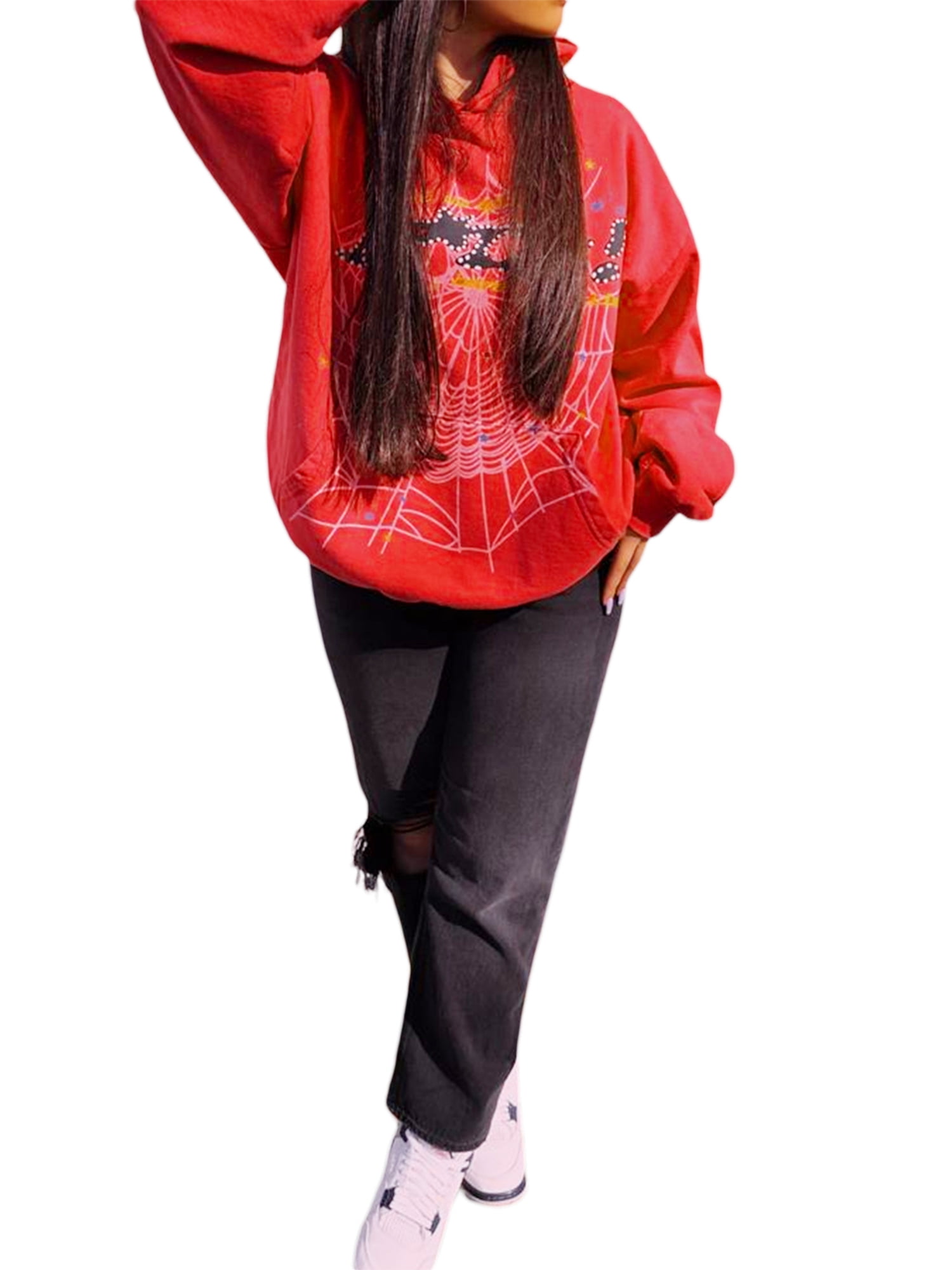 Spider Hoodie Set for Women Man Hip Hop Loose Sweatshirt Sport Tracksuits  Pants Y2K Long Sleeve Pullover Hoodies 