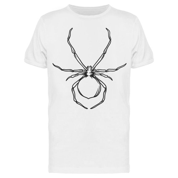 Spider In Line Art T-Shirt Men -Image by Shutterstock, Male Medium